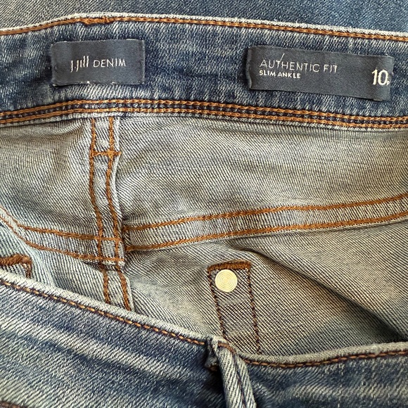 J.Jill DENIM Blue Distressed Authentic Fit Slim Ankle Jeans - #LF0001 - Picture 2 of 3